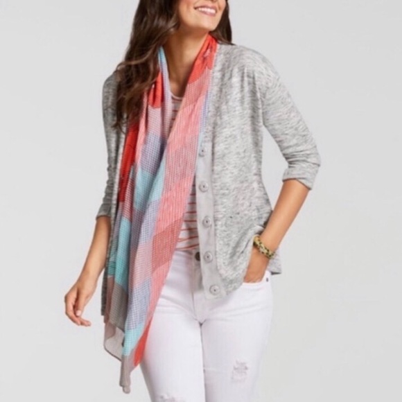 CAbi Snap Front Gray Marble Cardigan - Picture 1 of 5